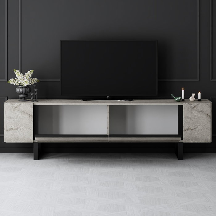 Hanah Home Mueble para TV Yildiz Travertino y Negro Hanah Home Mueble para TV Yildiz Travertino y Negro